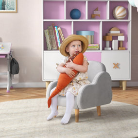 ZONEKIZ Cloud-Shaped Toddler Armchair, Kids Chair, 1.5-3 Years - Grey
