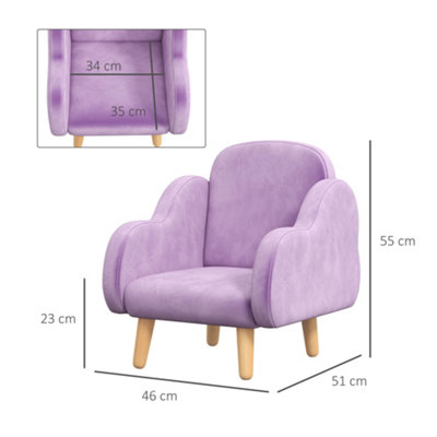 ZONEKIZ Cloud-Shaped Toddler Armchair, Kids Sofa, 1.5-3 Years - Purple