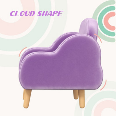 ZONEKIZ Cloud-Shaped Toddler Armchair, Kids Sofa, 1.5-3 Years - Purple