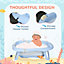 ZONEKIZ Foldable Baby Bathtub w/ Non-Slip Support Legs, Cushion Pad - Blue