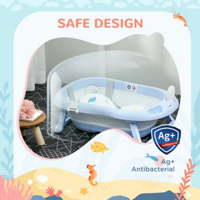 ZONEKIZ Foldable Baby Bathtub w/ Non-Slip Support Legs - 8