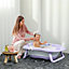 ZONEKIZ Foldable Baby Bathtub w/ Non-Slip Support Legs, Cushion Pad - Purple
