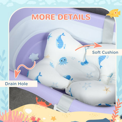 ZONEKIZ Foldable Baby Bathtub w/ Non-Slip Support Legs