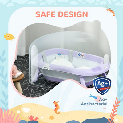 ZONEKIZ Foldable Baby Bathtub w/ Non-Slip Support Legs - 8