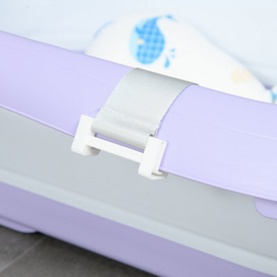 ZONEKIZ Foldable Baby Bathtub w/ Non-Slip Support Legs - 9