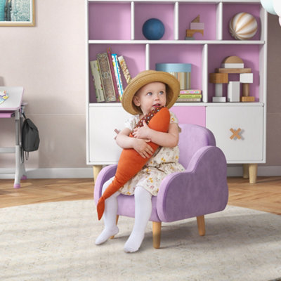 ZONEKIZ Kids Armchair Toddler Sofa Chair Cloud-Shaped for 1.5-3 Years Purple