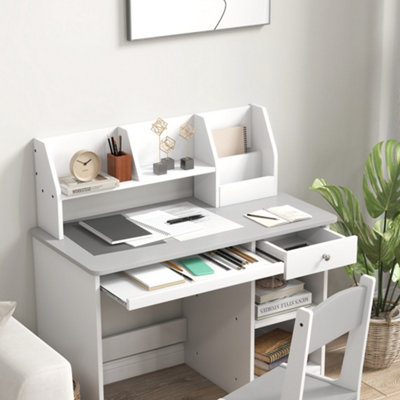 ZONEKIZ Kids Desk and Chair Set with Storage for Ages 5 8 Years