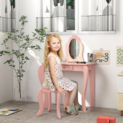 Childs vanity table with mirror best sale