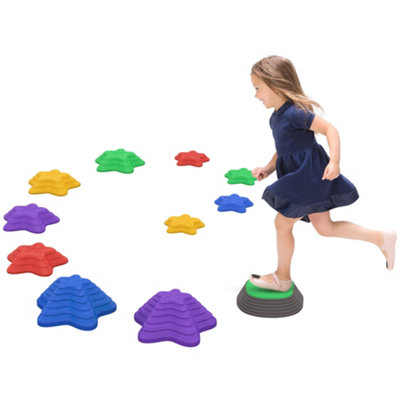 ZONEKIZ Kids Stepping Stones, 11 Pieces Balance River Stones for Obstacle Course