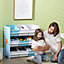 ZONEKIZ Kids Storage Unit Toy Box Bookshelf w/ Nine Removable Baskets - Blue