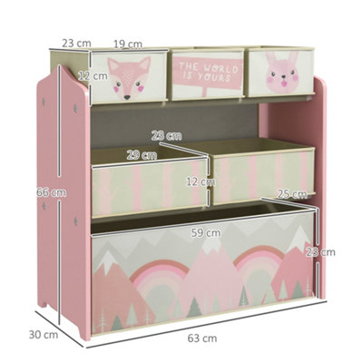 ZONEKIZ Kids Storage Units with 6 Boxes - 3