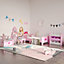 ZONEKIZ Princess Toddler Bed Kids Bedroom Furniture Safety Side Rails, for Girls Aged 3-6 Years - Pink