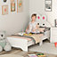 ZONEKIZ Toddler Bed, Kids Bedroom Furniture, Rabbit Design - White