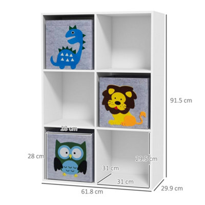 ZONEKIZ Toy Organiser with Three Non-Woven Fabric Drawers for Bedroom - White - 3