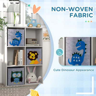 ZONEKIZ Toy Organiser with Three Non-Woven Fabric Drawers for Bedroom - White - 5