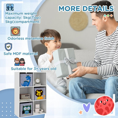 ZONEKIZ Toy Organiser with Three Non-Woven Fabric Drawers for Bedroom - White - 7