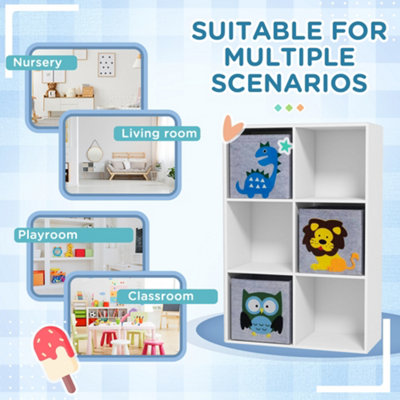 ZONEKIZ Toy Organiser with Three Non-Woven Fabric Drawers for Bedroom - White - 8