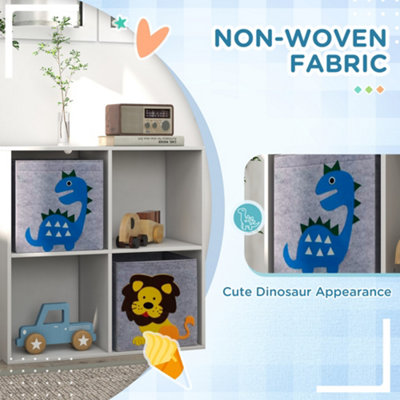 ZONEKIZ Toy Organiser with Two Non-Woven Fabric Drawers for Bedroom - White - 5
