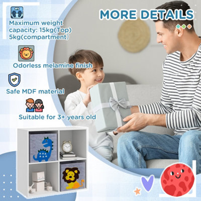 ZONEKIZ Toy Organiser with Two Non-Woven Fabric Drawers for Bedroom - White - 7