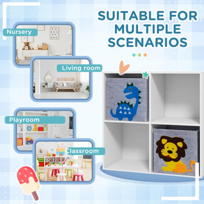 ZONEKIZ Toy Organiser with Two Non-Woven Fabric Drawers for Bedroom - White - 8