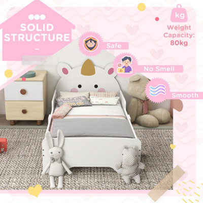 ZONEKIZ Unicorn Designed Toddler Bed Kids Bedroom Furniture