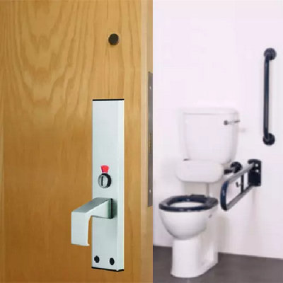 Zoo Hardware Disabled Toilet Door Handle with Indicator Lock