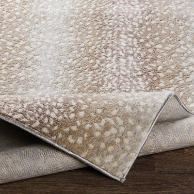 ZORINA Scandi Boho Tan Polka Dot Area Rug 140 x 200 cm