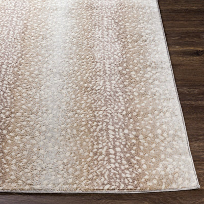 ZORINA Scandi Boho Tan Polka Dot Area Rug 140 x 200 cm