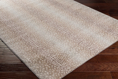 ZORINA Scandi Boho Tan Polka Dot Area Rug 140 x 200 cm