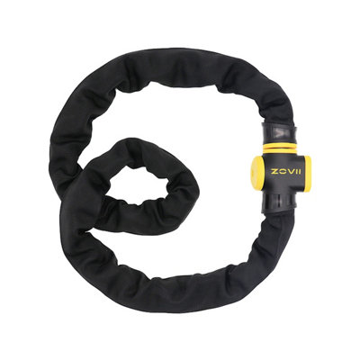 ZOVII Carbide Reinforced Stainless Steel Chain Lock 120dB Security Alarm 10mm diameter 1500mm length ZCL10-150