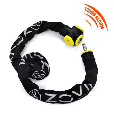 ZOVII Carbide Reinforced Stainless Steel Chain Lock for bike 120dB Security Alarm 10mm diameter 1500mm length ZCL10-150 Price Comparisons | Compare The Build