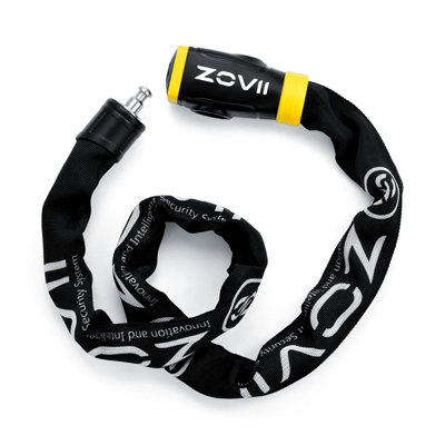 ZOVII Carbide Reinforced Stainless Steel Chain Lock for bike 120dB Security Alarm 8mm diameter 1200mm length ZCL08-120