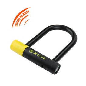 ZOVII Carbide Reinforced Stainless Steel U Lock for bike 120dB Security Alarm 14mm diameter 150mm length ZNU14-150