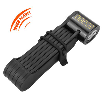 ZOVII Folding Stainless Steel Security 120dB alarm lock for Bikes and Scooters ZFG-BK