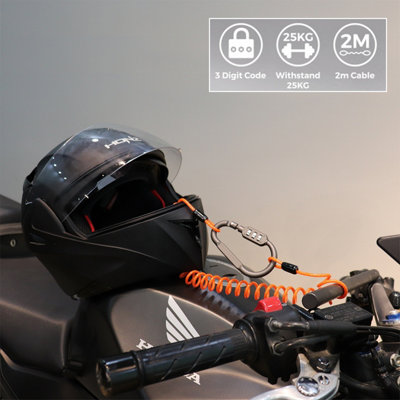 ZOVII Light Flexible Alloy Steel 3-digit Password Helmet Lock ZHEL200-FO - 6
