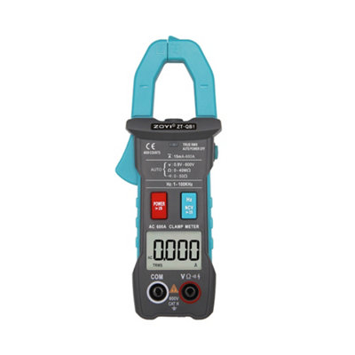 ZOYI Digital Clamp Meter, 4000 Counts Display, Smart NCV Detection, Inrush Current Measurement with simple Panel