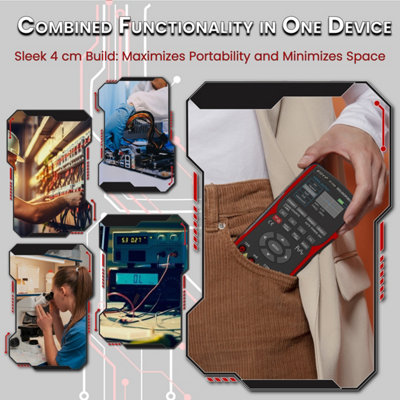 ZOYI Handheld Digital Oscilloscope Multimeter 3 in 1 Signal Generator, 50Mhz, 2 Channels, 25,000 Counts TRMS, 3.5" IPS Display