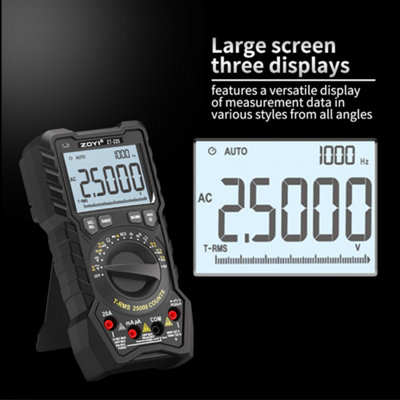 ZOYI Multimeter Professional 20A, 25000 Count, True RMS, Auto Ranging Digital Multimeter, Square Wave Output, NCV, Temperature