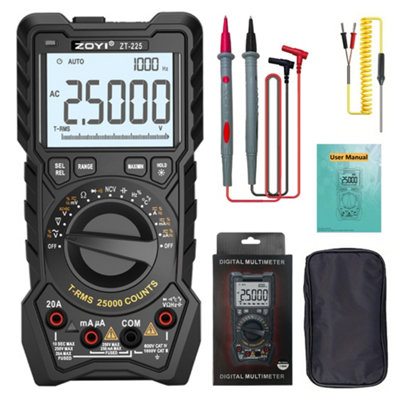 ZOYI Multimeter Professional 20A, 25000 Count, True RMS, Auto Ranging Digital Multimeter, Square Wave Output, NCV, Temperature