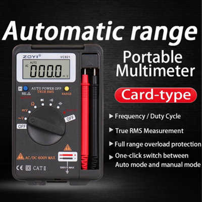 ZOYI VC921 Pocket Digital Multimeter 4000 Counts Mini Multi Tester AC/DC Ohm Volt Amp Capacitance Frequency Diode Continuity
