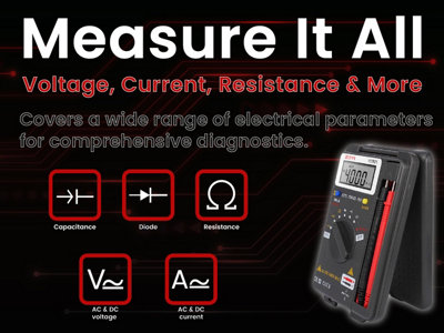 ZOYI VC921 Pocket Digital Multimeter 4000 Counts Mini Multi Tester AC/DC Ohm Volt Amp Capacitance Frequency Diode Continuity