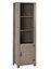 Zurich 1 Door Bookcase - L36 x W54 x H175.5 cm - Grey Wood Grain