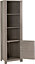 Zurich 1 Door Bookcase - L36 x W54 x H175.5 cm - Grey Wood Grain