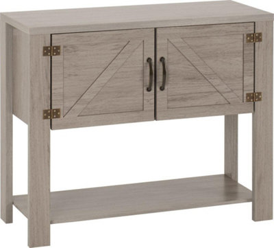 Zurich Console Table with 2 Doors in Grey Wood Effect Finish