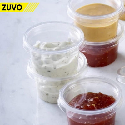 VINATO 6 Pezzo Mini Scatola Per Salse, Scatole per Snack, 80ml Mini Contenitori Per Alimenti Senza BPA, Barattoli Per Congelare Pesto, A Tenuta D'aria - Per Salse, Spezie & Snack