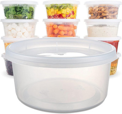 Zuvo 4oz Plastic Sauce Containers with Lids (50 Pack), BPA-Free ...