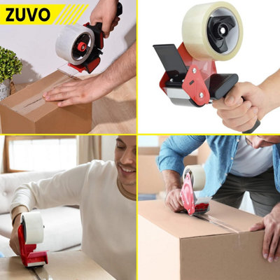 Zuvo Heavy-Duty Tape Dispenser with 6 Rolls of Clear Packaging Tape ...