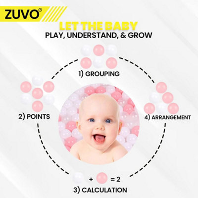 Zuvo Pink Ball Pit Balls 300 Pack for childrens - Colorful Plastic ...