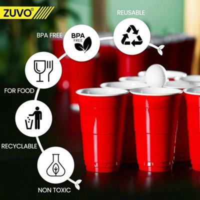 Zuvo Red Cups for Party - 16 OZ - 1000 Disposable Cups - Perfect for ...