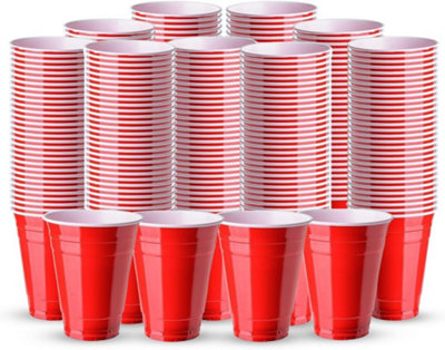 Zuvo Red Plastic Party Cups 12 Oz Pack of 50 Durable, Stackable ...